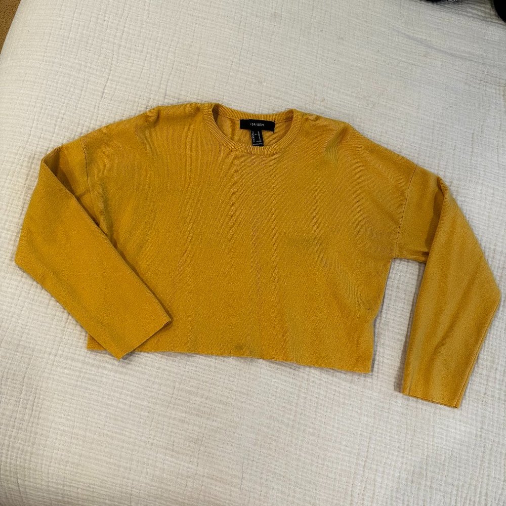 Forever 21 Yellow Crop Sweater